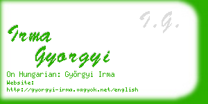 irma gyorgyi business card